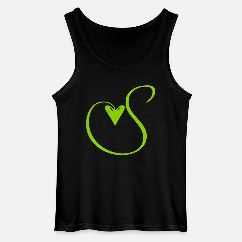 Monogramm S Herz Ranke - Gildan Männer Tank Top - Schwarz