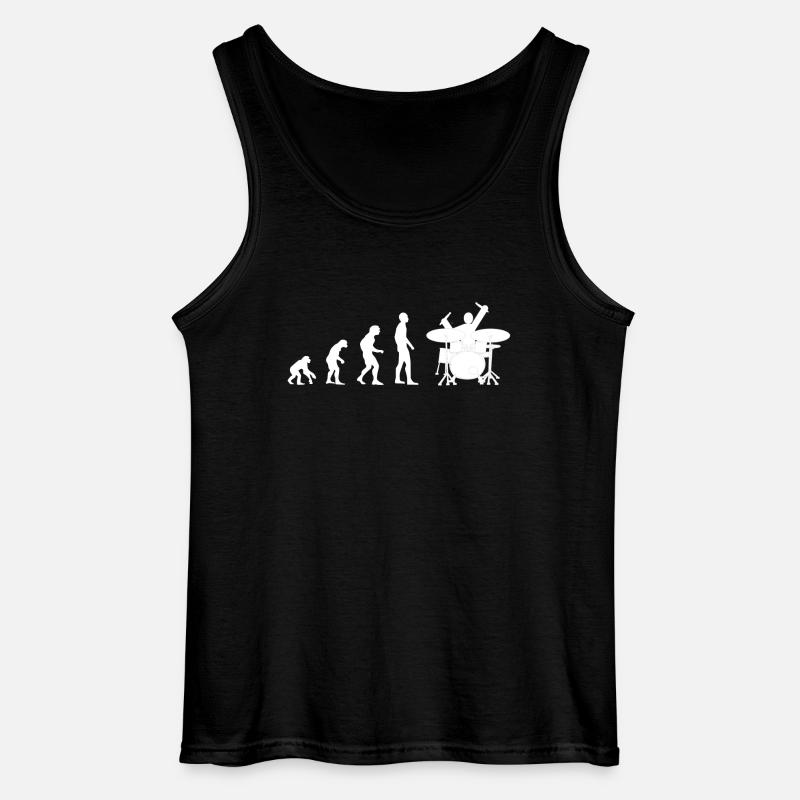 drummer evolution - Gildan Men’s Tank Top - black