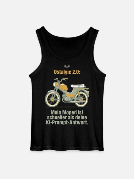 Ostalgie Moped. KI Prompt Spruch - Gildan Männer Tank Top - Schwarz