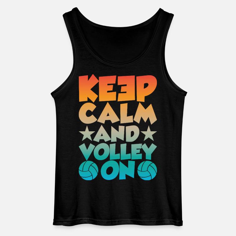 Keep Calm and Volley on - Gildan Männer Tank Top - Schwarz