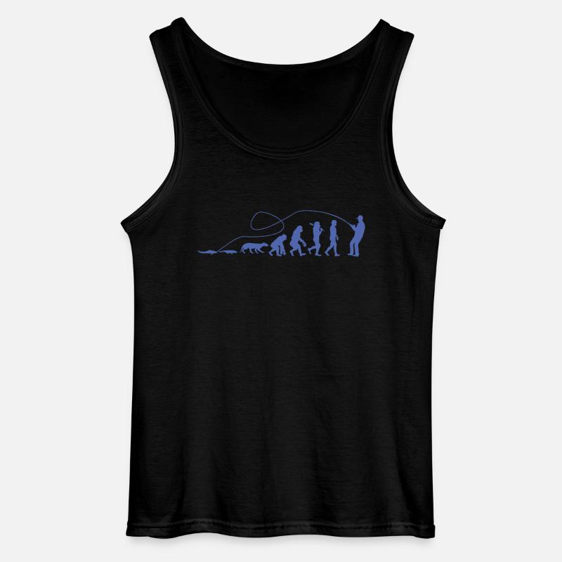 Evolution Angler TShirt - Gildan Männer Tank Top - Schwarz