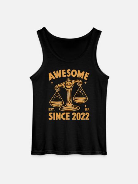 Awesome Since 2022 Libra Birthday - Gildan Men’s Tank Top - black