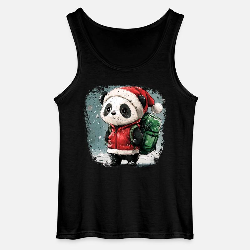 Pandas Christmas - Gildan Männer Tank Top - Schwarz