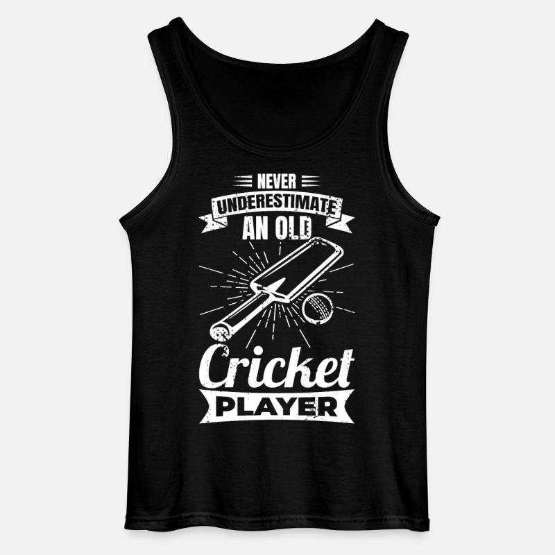 Never underestimate old cricketers - Gildan Men’s Tank Top - black