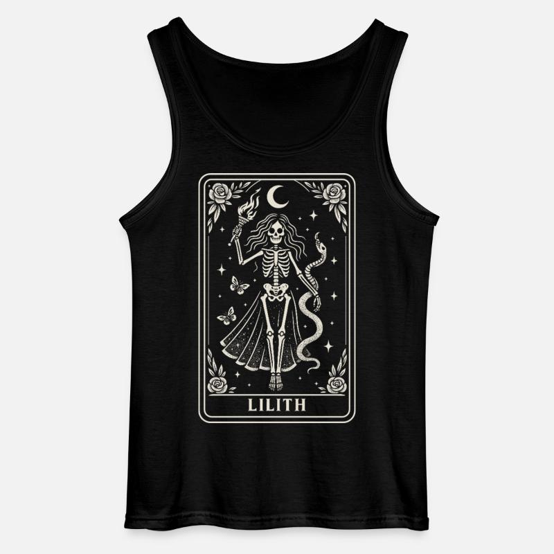 Lilith Skeleton Goddess Moonlight - Gildan Men’s Tank Top - black