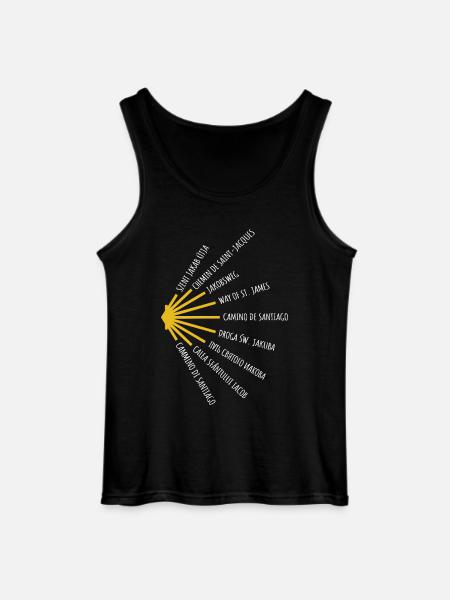 De Camino de Santiago heeft vele talen - Camino - Bedevaart - Gildan mannen tanktop - zwart