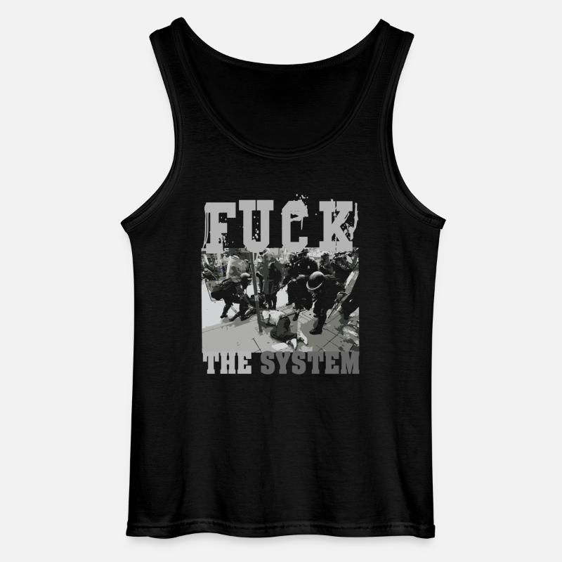 Fuck the System - Gildan Männer Tank Top - Schwarz