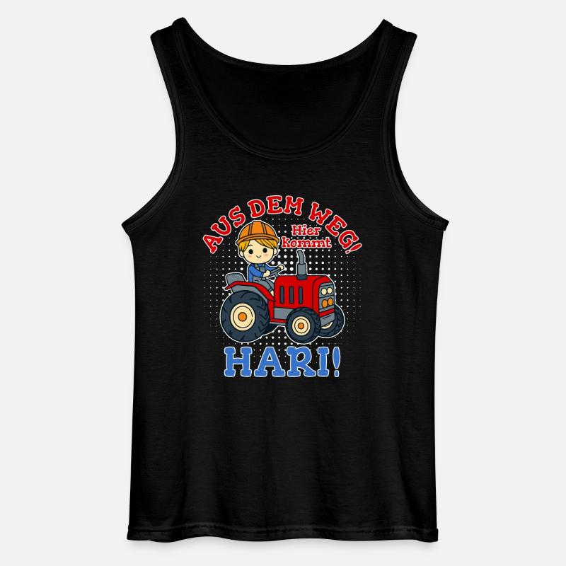 Hari Name Traktor - Gildan Männer Tank Top - Schwarz