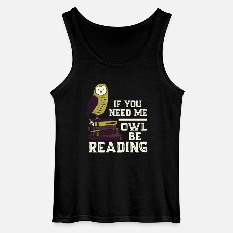 Eule Lesen Bücher Lustiger Spruch - Gildan Männer Tank Top - Schwarz