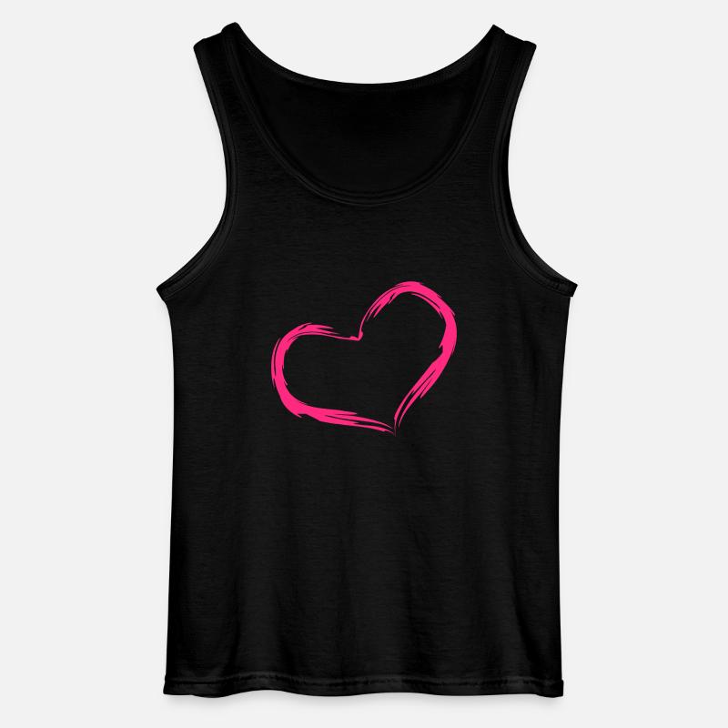 Herz Rosa Geschenk Liebe - Gildan Männer Tank Top - Schwarz