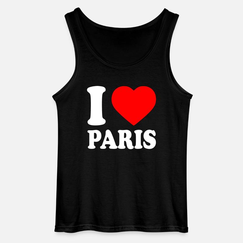I love paris - Canotta da uomo Gildan - nero