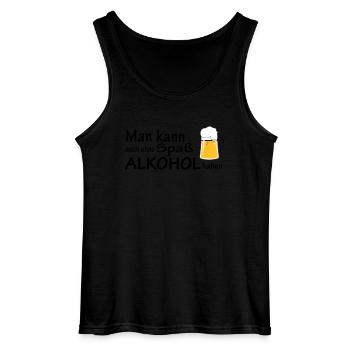 Ohne Spaß Alkohl haben - Gildan Männer Tank Top - Schwarz - Vorne - AI Model Male 185 dark (185cm)
