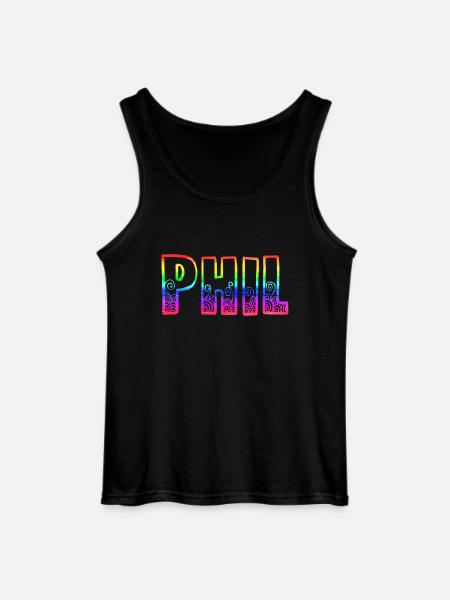 phil rs rainbow - Gildan Men’s Tank Top - black