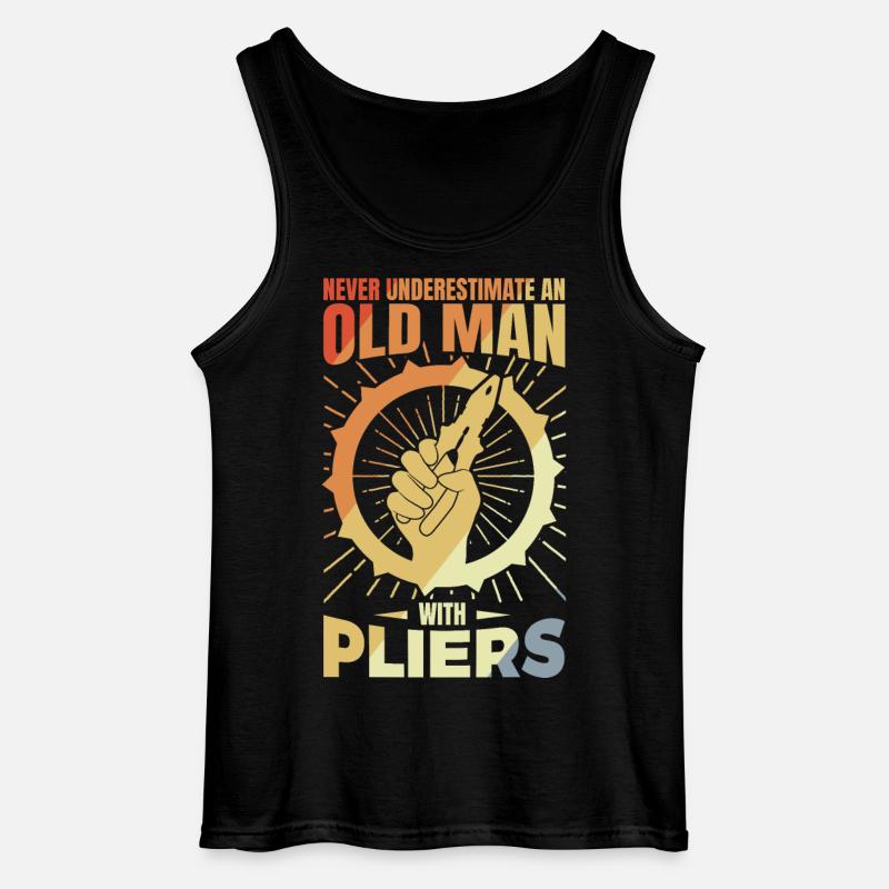 Old electronics technician - Gildan Men’s Tank Top - black