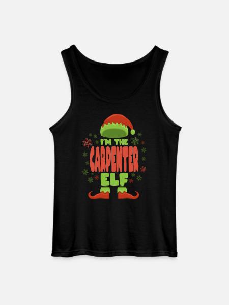 Carpenter Christmas Elf - Gildan Men’s Tank Top - black