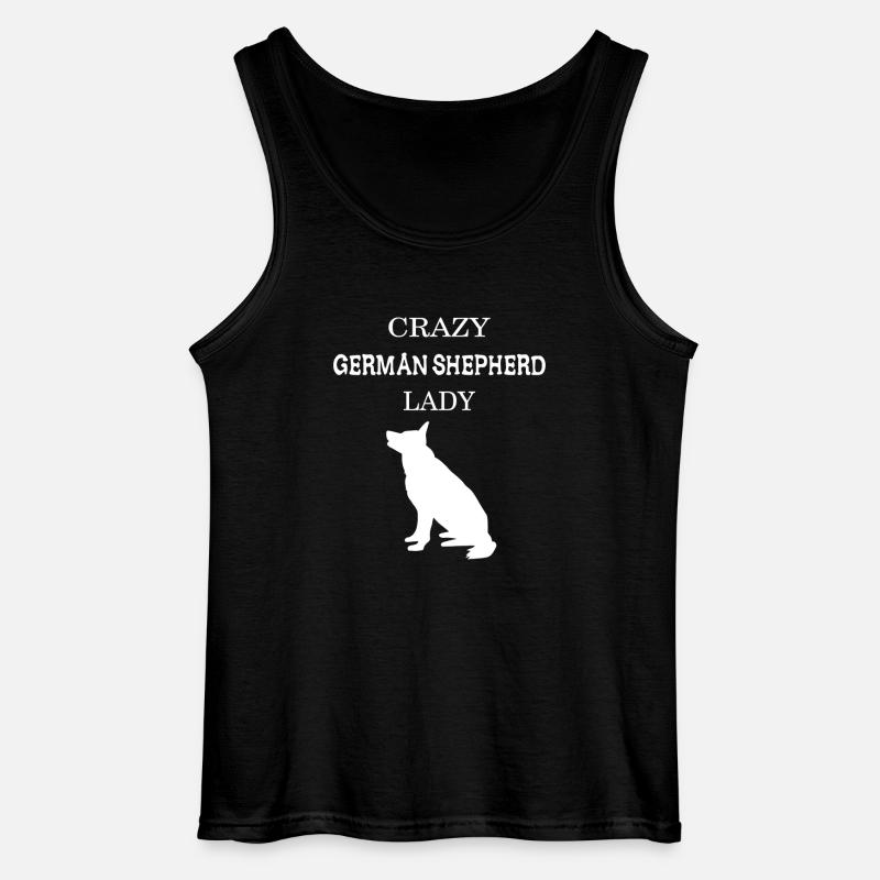 Crazy German Shepherd lady - Gildan Men’s Tank Top - black