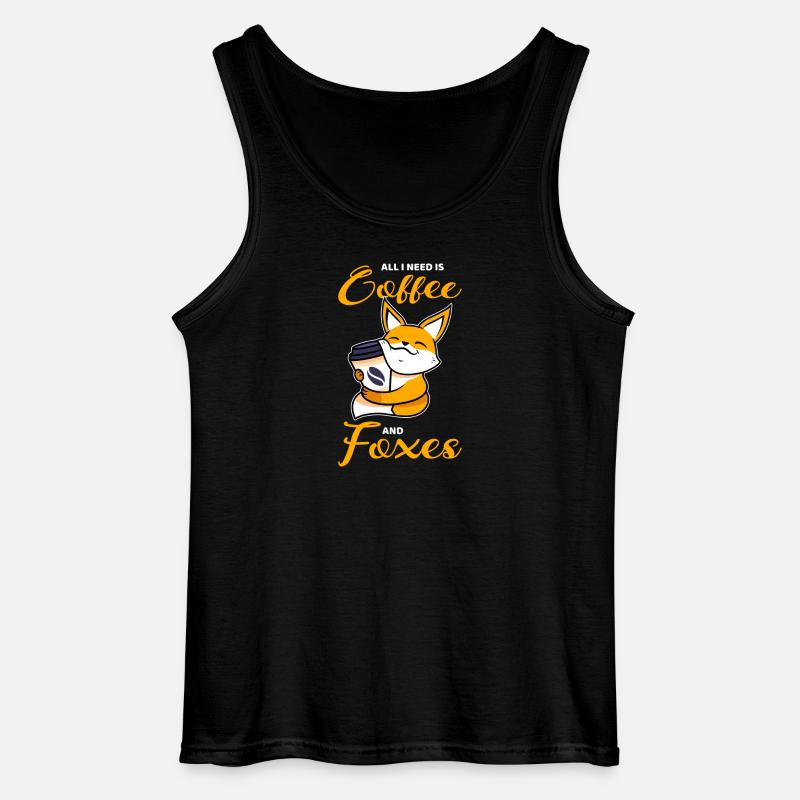 Coffee and foxes - Gildan Men’s Tank Top - black