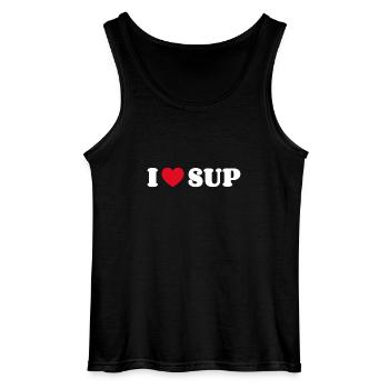I Love SUP - Gildan Männer Tank Top - Schwarz - Vorne - AI Model Male 185 dark (185cm)