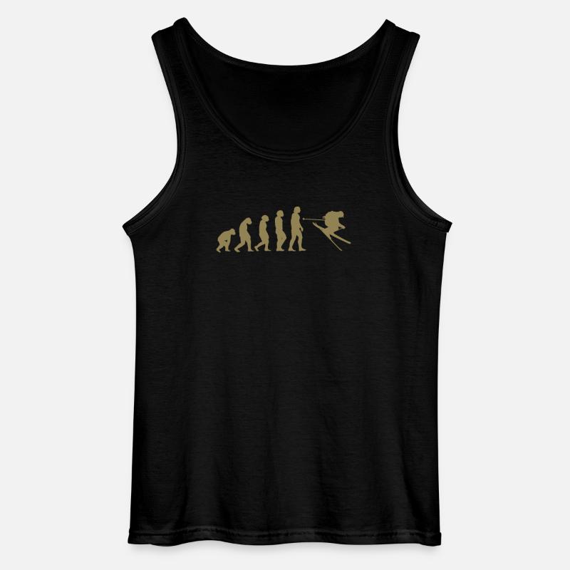 Ski Evolution Tshirt - Gildan Men’s Tank Top - black