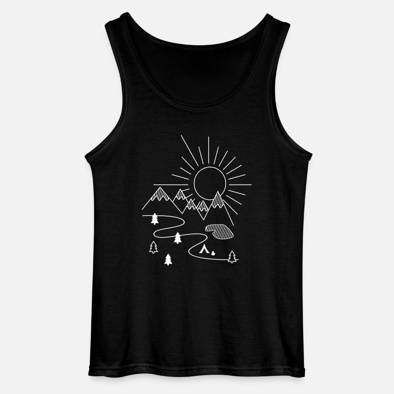 Camping - Gildan Männer Tank Top - Schwarz