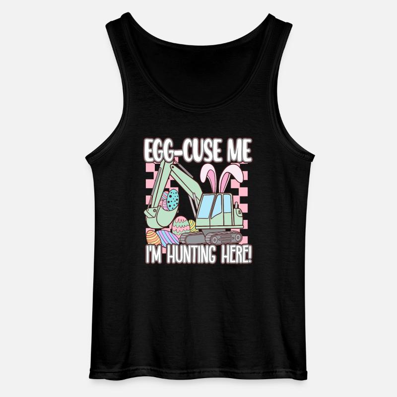 Egg cuse me Happy Easter - Gildan Männer Tank Top - Schwarz
