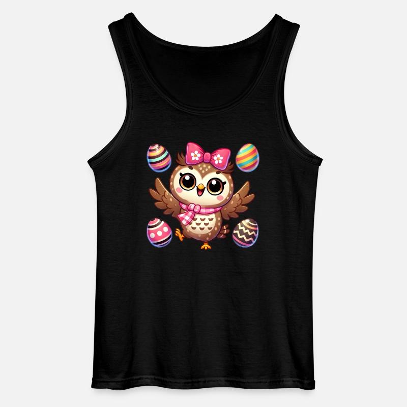 Eule jongliert Ostereier bunter Spaß - Gildan Männer Tank Top - Schwarz