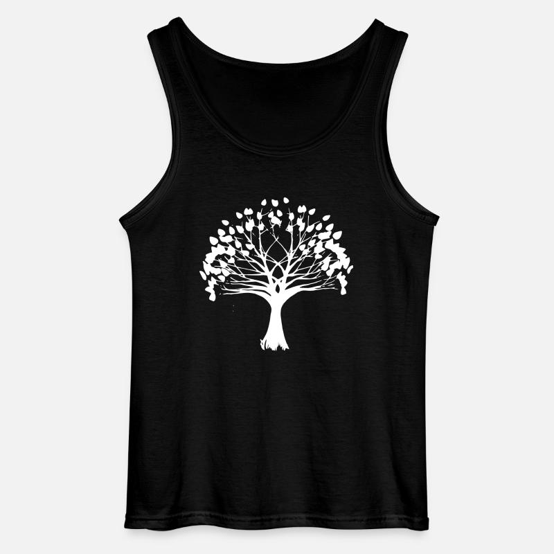 The white tree - Gildan Men’s Tank Top - black