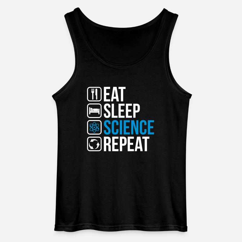 Eat Sleep Science Repeat - Gildan Männer Tank Top - Schwarz