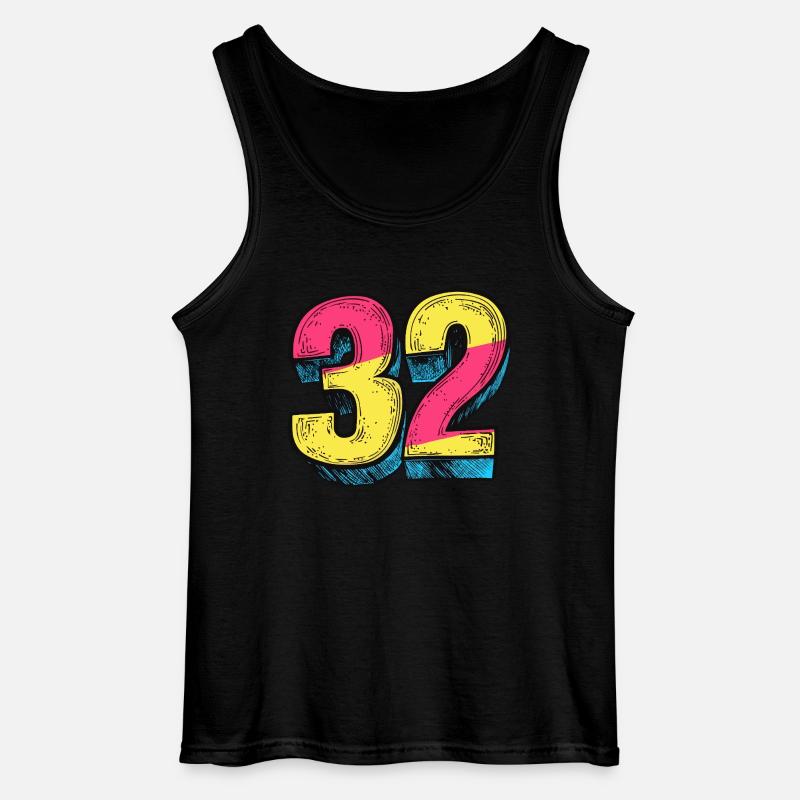 32 Zahl Comic - Gildan Männer Tank Top - Schwarz