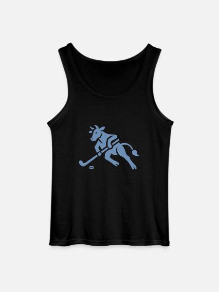 Kuh Bulle Eishockeyspieler Silhouette - Gildan Men’s Tank Top - black