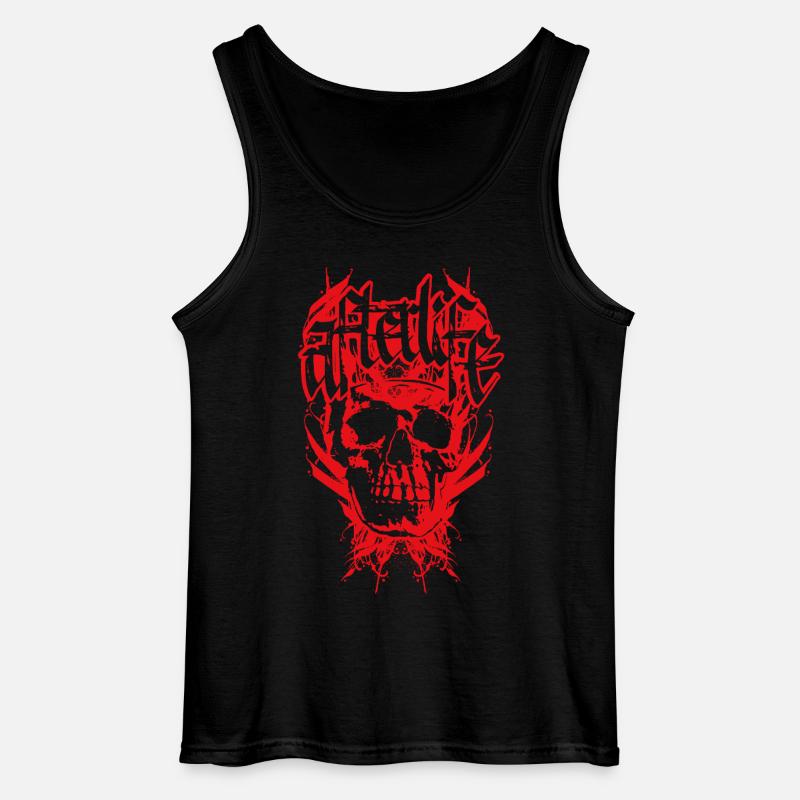 Dunkler Schädel Kalligraphie Design - Gildan Männer Tank Top - Schwarz