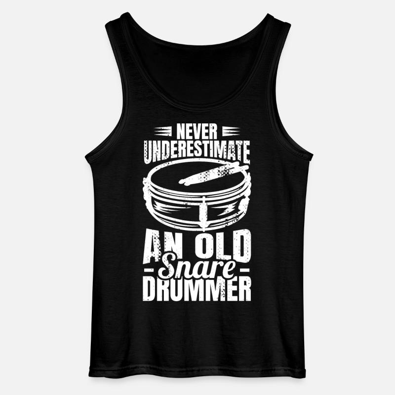 Never underestimate an old drummer - Gildan Men’s Tank Top - black