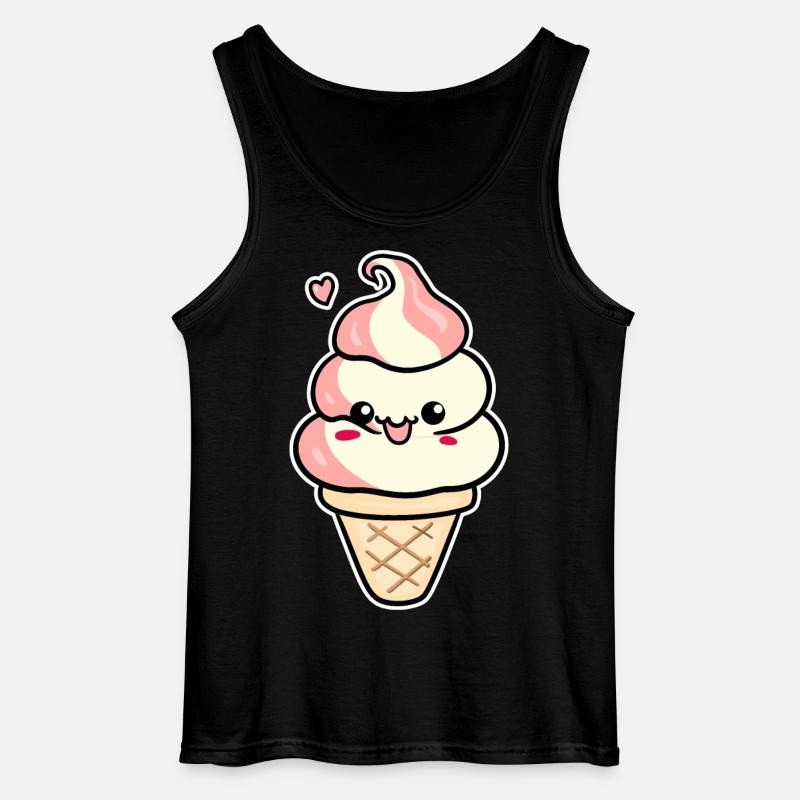 Cartoon Eiscreme - Gildan Männer Tank Top - Schwarz