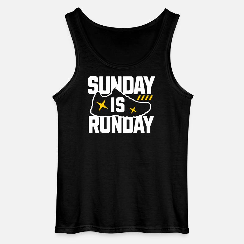 Sunday Run Day Sneaker Graphic - Gildan Männer Tank Top - Schwarz