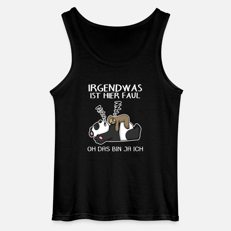Faultier Spruch Panda Bär - Gildan Männer Tank Top - Schwarz