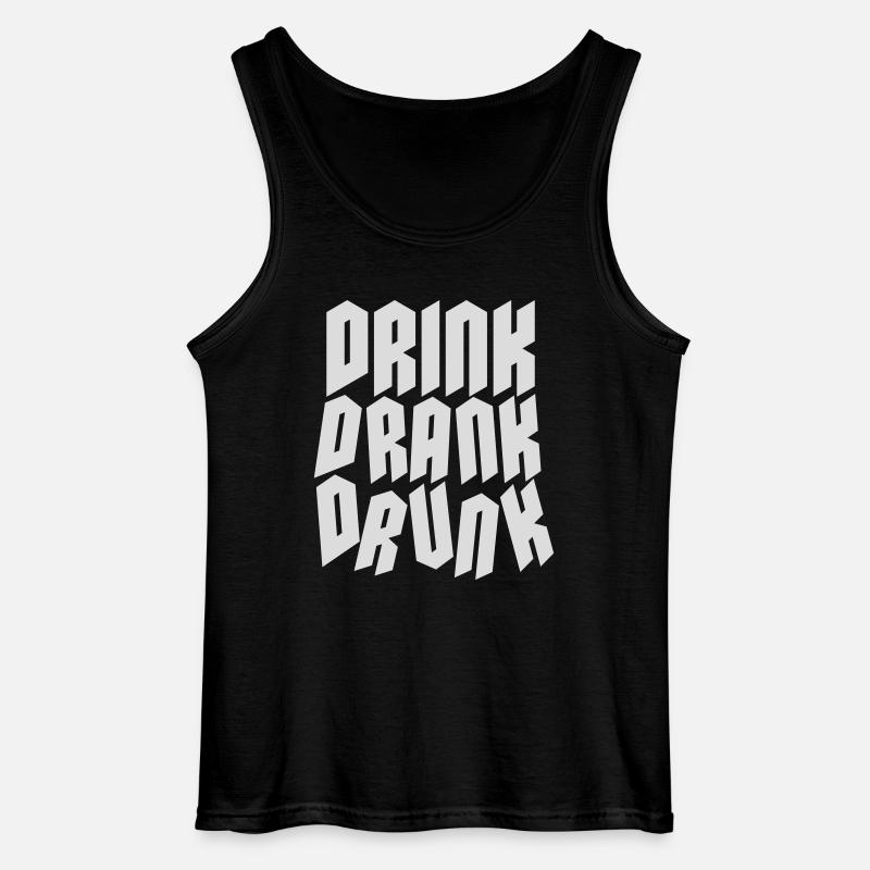 drink drank drunk Zitat - Gildan Männer Tank Top - Schwarz