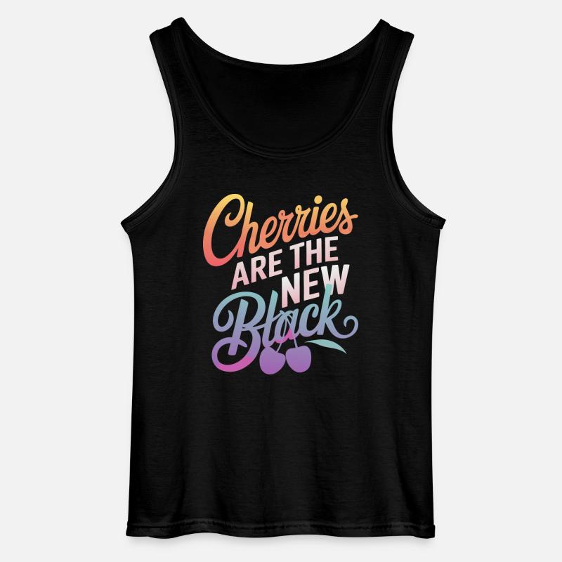 Kirsche Kirschen Früchte Essen - Gildan Männer Tank Top - Schwarz