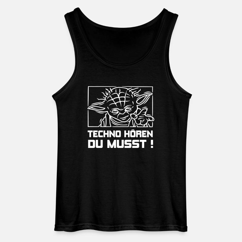 TECHNO HÖREN DU MUSST ! + - Gildan Männer Tank Top - Schwarz