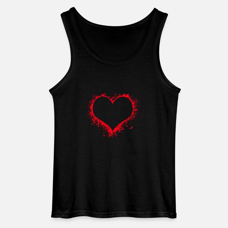 Blutiges Herz - Gildan Männer Tank Top - Schwarz