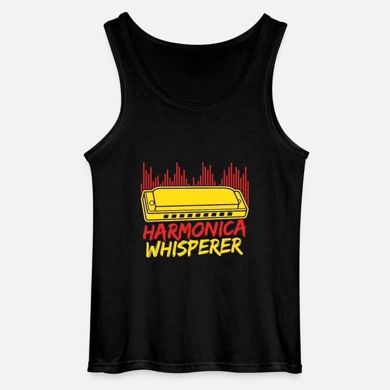 Funny Harmonica Player Whisperer Harmonica - Gildan Männer Tank Top - Schwarz