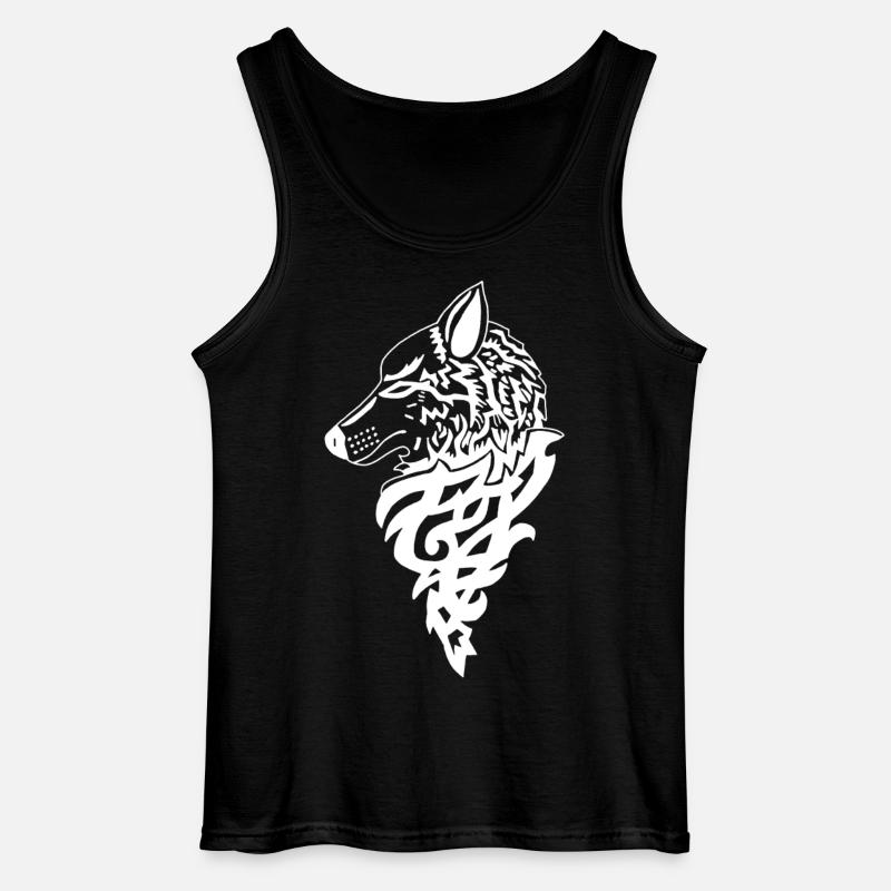 Weißer Wolf, Waldgenie - Gildan Männer Tank Top - Schwarz