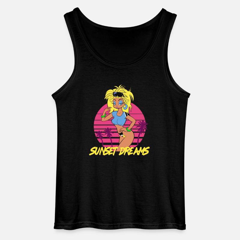 Sunset Dreams Pinup Blue - Gildan Männer Tank Top - Schwarz