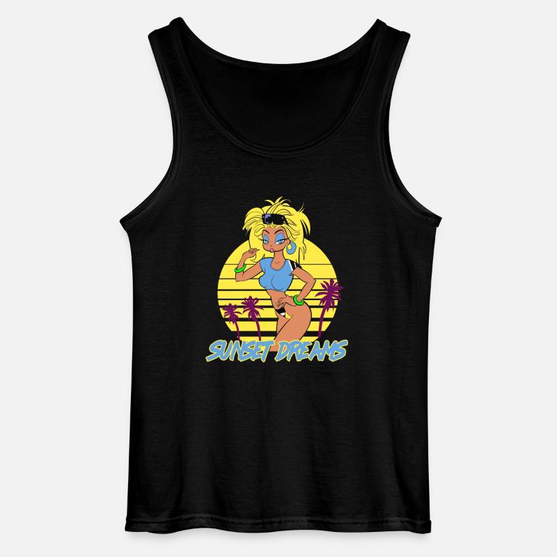 Sunset Dreams Pinup Pink - Gildan Männer Tank Top - Schwarz