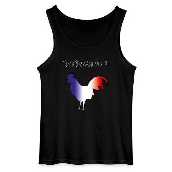 coq gaulois blanc - Gildan Männer Tank Top - Schwarz - Vorne - AI Model Male 185 dark (185cm)