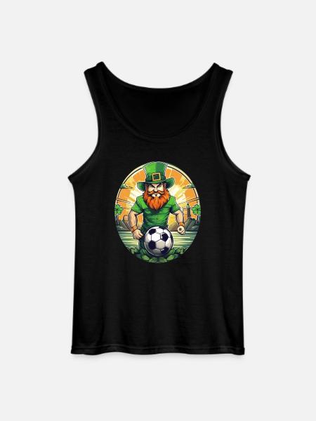 St. Patrick's Day Shamrock Football - Gildan Men’s Tank Top - black