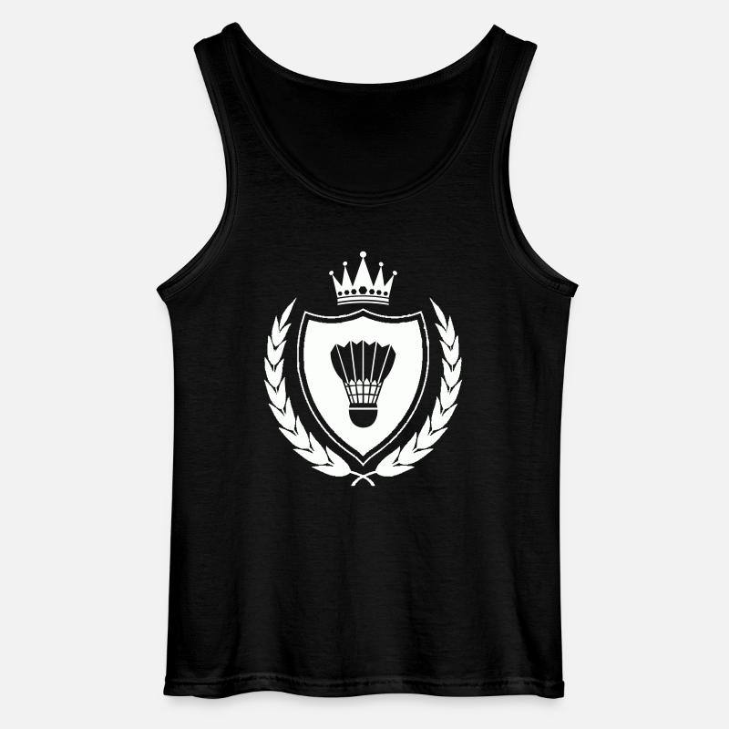 wappen badminton - Gildan Männer Tank Top - Schwarz
