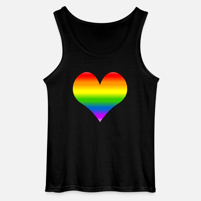 Regenbogenherz - Gildan Männer Tank Top - Schwarz