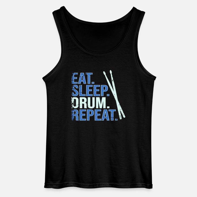 Eat. Sleep. Drum. Repeat. - Gildan Männer Tank Top - Schwarz