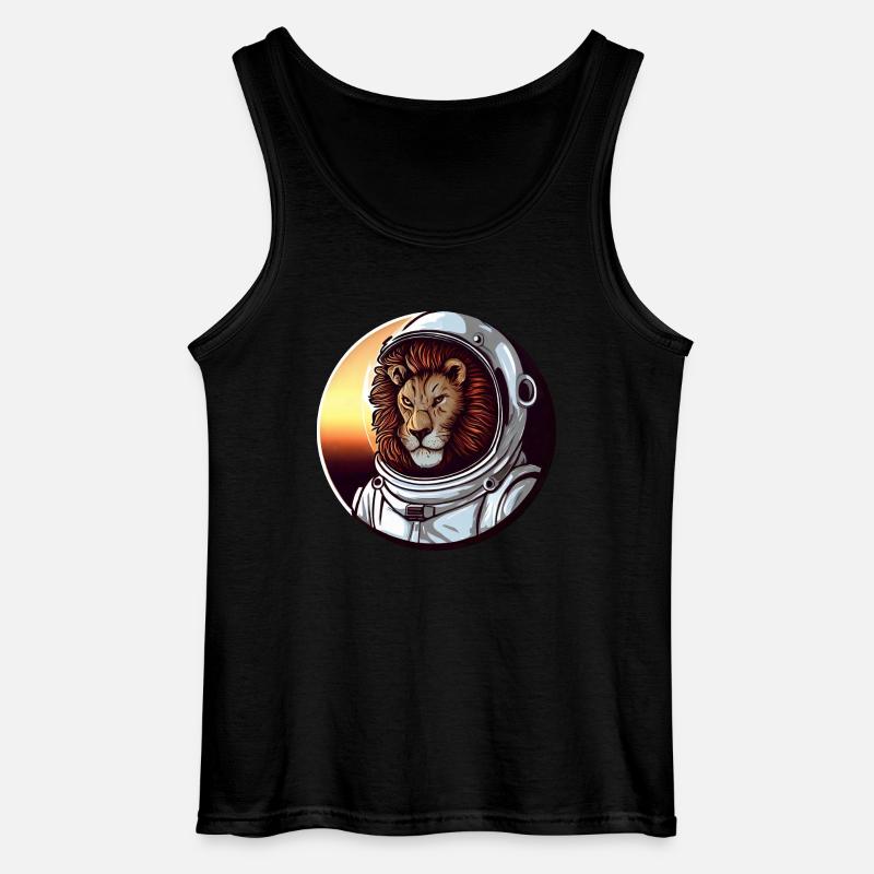 Lion Astronaut - Conception spatiale aventureuse - Débardeur Gildan Homme - noir