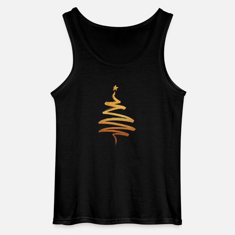 Weihnachtsbaum - Gold Geschenk Geschenkidee - Gildan Männer Tank Top - Schwarz